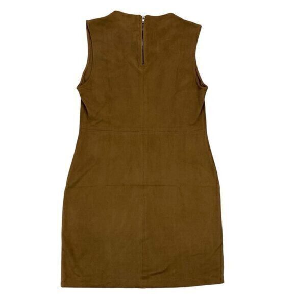 Chloe K Faux Suede Dress Womens Sz L Soft Rear Zip Western Business Career Mini - Picture 5 of 14